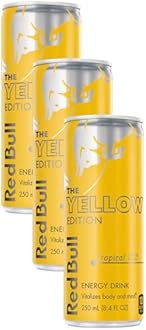 Red Bull Tropical Yellow Edition Energy Drink, 8.4 Fl Oz Can (Pack of 3)