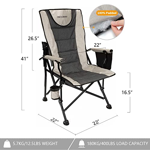 REALEAD Camping Chairs for Adults with Adjustable Backrest & Lumbar Support by REALEAD - Used condition - Image 3