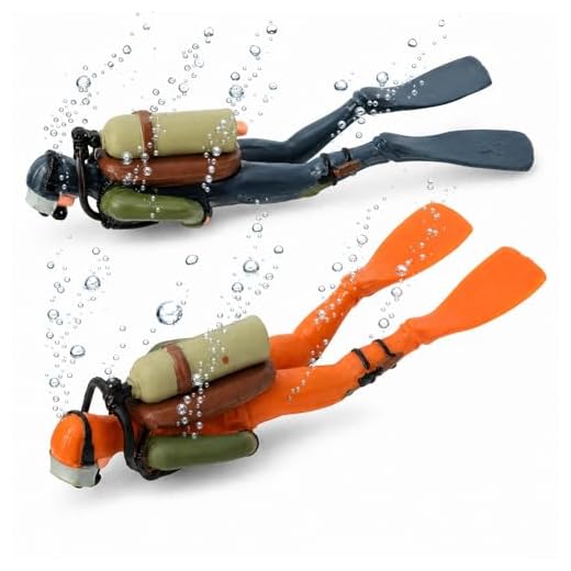 Toyvian 2PCS Scuba Diver Toys with Hose, Aquarium Fish Tank Decorations