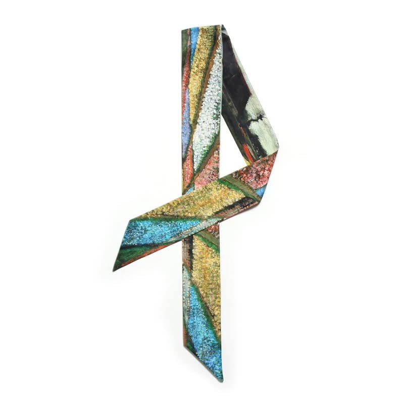 7Pcs Bag Handbag Scarf Handle Wrap Ribbon Scarf Purse Scarf for Women (Van Gogh series)3
