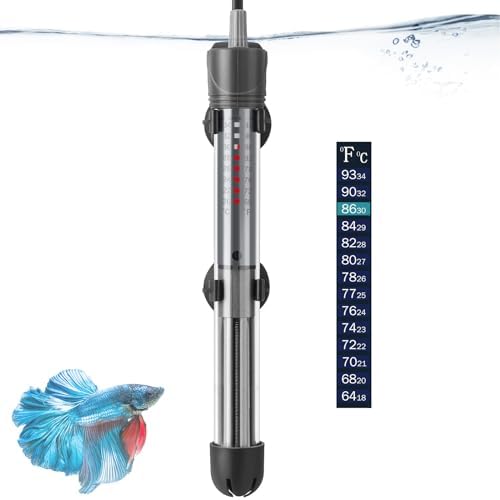 HITOP 100W Adjustable Aquarium Heater, Submersible Fish Tank Heater Thermostat with Suction Cups for 12-30Gal