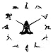 VCS Yoga Poses Orologio da parete gigante fai da te Trova il tuo equilibrio Meditazione Wall Art Decorazioni per la casa Orologio da parete moderno grande Orologio regalo Mindfulness(nero 、37 in)