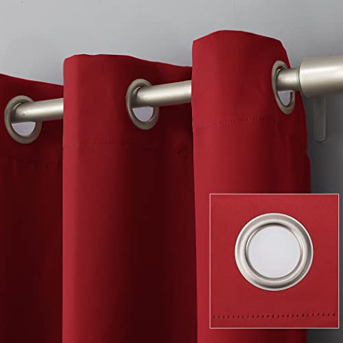 Sun Zero Soho Blackout Energy Efficient Grommet Curtain Panel Pair, 54" x 96", Red, 2-pack, W 54" x L 96" (2 Panels) - Image 2