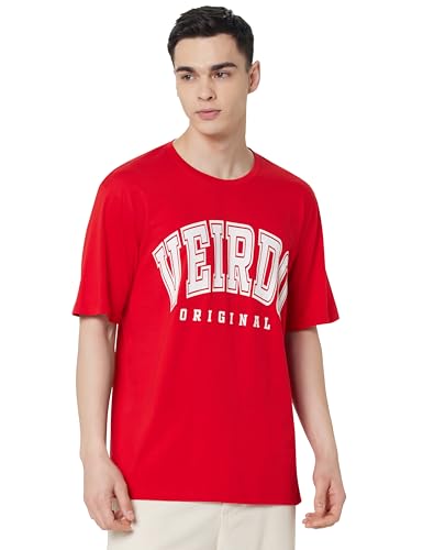 Image of Veirdo 100% Pure Cotton Oversized Baggy Fit Half Sleeve Printed Round Neck Multicolor Drop Shoulder T-Shirt for Men & Boys (Pack of 3)