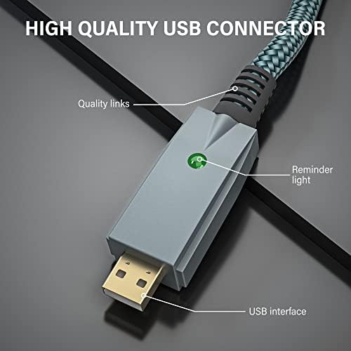 IUKUS USB Guitar Cable, Guitar to USB Interface Cord [10FT] USB to Mono 6.35mm 1/4 Audio Adapter Guitar USB Recording Cable Compatible Windows and MacOS Guitar Base to PC