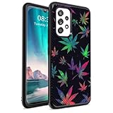 BFUKVOU for Galaxy A53 5G Case,Heavy Duty Shockproof Brushed Armor Hard PC & Soft TPU Dual Layer Protective Case for Samsung Galaxy A53 5G (2022),Galaxy Cool Weed Design