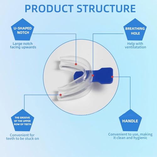 Xfsrg Bite Antirussamento Paradenti Per Digrignare I Denti Dispositivo Regolabile Proteggi I Tuoi Denti Antirumore Dentale Per Uomini Donne(Blu) - 3