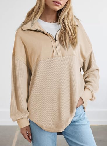 Image of SHEWIN Women Fall Sweatshirt Casual Half Zip Pullover Fall Top 2026 Clothes