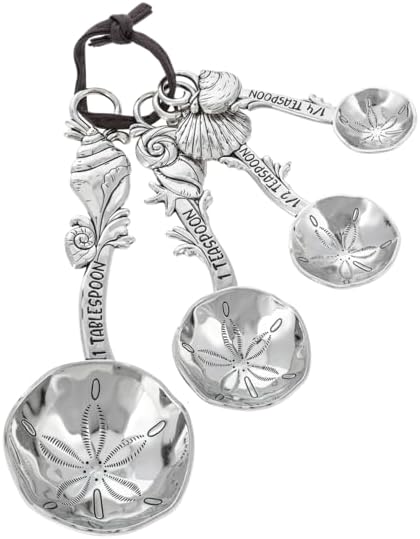 Ganz Shells Measuring Spoons, Set of 4, 5.25-Inch, Silver