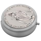 Lurrose Caja de Almacenamiento Metálica de Color Claro para Rosarios y Joyas de Comunión, Joyero Católico Pequeño, Caja de Recuerdos Religiosa Portátil Adecuada para Regalos de Comunión