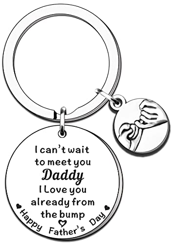 TTOVEN Llavero con texto en inglés «Happy Fathers Day From Bump Gift I Love You From Bump» de Baby Daddy Gifts From Bump, plata, Taille unique