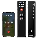 64GB Digitaler Sprachrekorder mit Wiedergabe, 3072Kbps One-Touch-Aufnahme, Spracherkennung, MP3, HD-Aufnahme, Sprachgesteuertes Aufnahmegerät Diktiergerät Sound