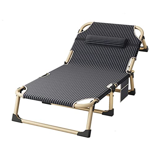 Lot de 2 chaises longues pliantes réglables lit de camping gris