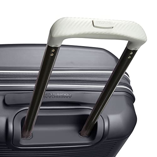 Image of American Tourister Stratum 2.0 Hardside Expandable Luggage with Spinners, Charcoal, 2PC SET (Carry-on /Medium)