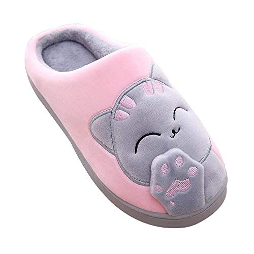 SITAILE Pantufas masculinas de pelúcia fofas para casa gato da sorte quente inverno interior casa ch