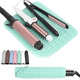 Alfombrilla de silicona resistente al calor de tamaño más grande, alisador de pelo y otras herramientas de peinado (12 x 9 pulgadas)