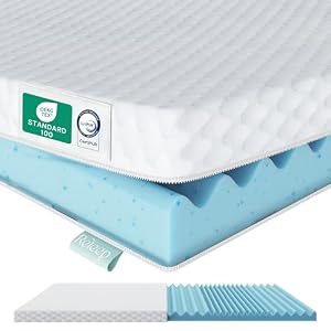 Releep Gel Topper 90x200cm H3/H4 7,5cm 5-Zonen Gelschaum Matratzen Topper