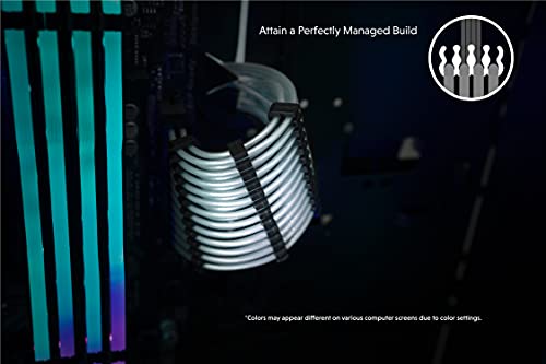 Image of LINKUP - 4 Pin CPU PSU Cable Extension 16AWG Oxygen Free Copper (OFC) Teflon Jacket Custom Mod PC w /Combs┃Single Pack┃30CM 300MM - Silver