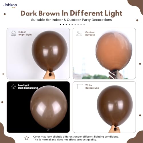 Image of Jobkoo Brown Balloons 12 Inch, Dark Brown Coffee Neutral Latex Balloon