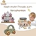 Mainely Personalisierbarer Holz-Stapelturm Rosa – fördert Feinmotorik & Koordination – für Kinder ab 12 Monaten – mit Name & Geburtsdaten - Label Label