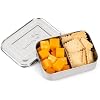 LunchBots Small Snack Packer Bento Box - Extra Small Divided Stainless Steel Snack Container - 2 Compartments for Fruits, Vegetables and Finger Foods - Dishwasher Safe Stainless Lid