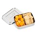 LunchBots Small Snack Packer Toddler Bento Box - Extra Small Divided Stainless Steel Snack Container - 2 Compartments for Fruits, Vegetables and Finger Foods - Dishwasher Safe – Stainless Lid