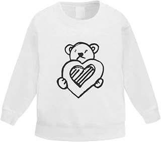 Azeeda 'Teddy Bear With Heart' Kid's Sweatshirt/Jumper (3-4 Years) (KW00022171)