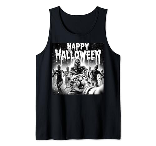 Mummia Costume di Halloween Uomo Donna Mummia Paura Cat Selfie Canotta