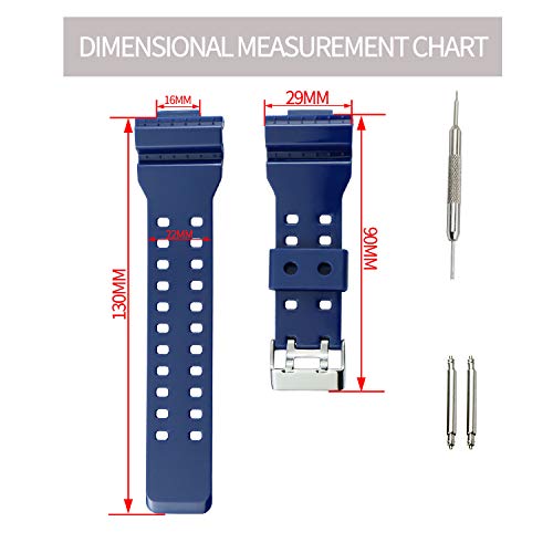 KHZBS Men's rubber resin Watch Strap accessories Replacement fit for Casio G-Shock GA100 GA110 GA140 GA150 GD120 GW8900 GLS100 GAX100 Watch bands Outdoor sports wristband bracelet by KHZBS - Used condition - Image 2