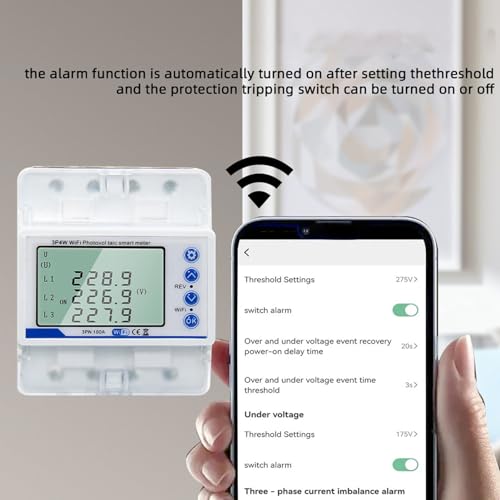 Compteur d'énergie WiFi monophasé avec écran LCD et coupure intelligente
