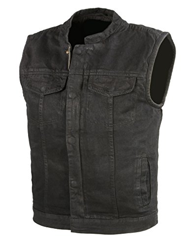Men’s Denim Club Style Vest | Concealed Gun Pockets, Patches Friendly