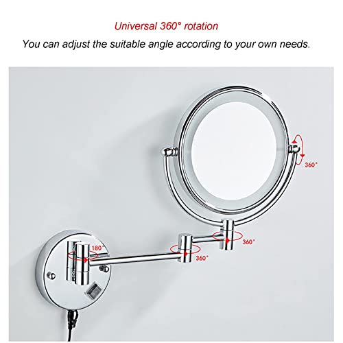 Miroir de maquillage mural LED or rose haut de gamme double face - 5