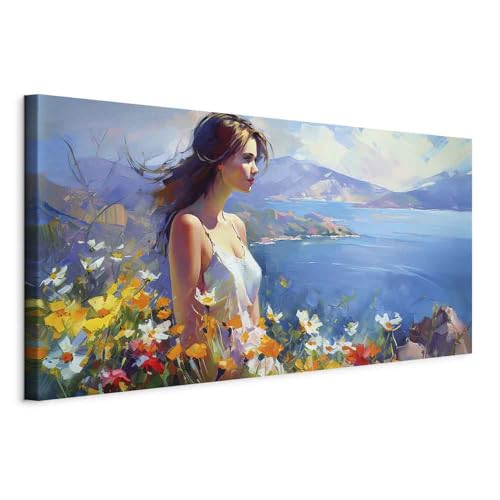 Tableau sur toile Monet Femme et Mer murando 120x60 cm décoratif