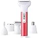 liaboe Depiladora mujer electrica Depiladora Electrica Mujer Facial 5 en 1 Afeitadora con Tecnología Wet y Dry Maquinilla Impermeable para Cara, Cejas, Piernas, Nariz, Bikini con Usb Cargador
