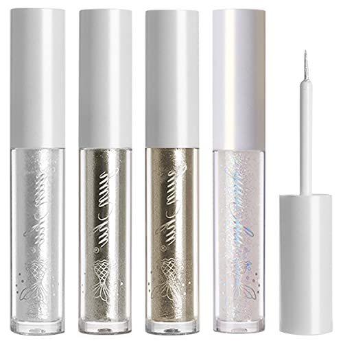 Erinde 4Pcs Liquid Glitter Eyeliner Eyeshadow Makeup, Tear Drop, Shimmer Metallic, Long Wearing Waterproof, Twinkle Under Eye Makeup Shadow Christmas Makeup #TOP23