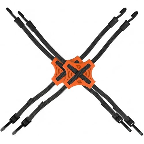 STAPLL Tack Strap – 4-Way Flat Bungee Cord with Rubber Pad Grip, Non-Slip Tie Down Straps for...