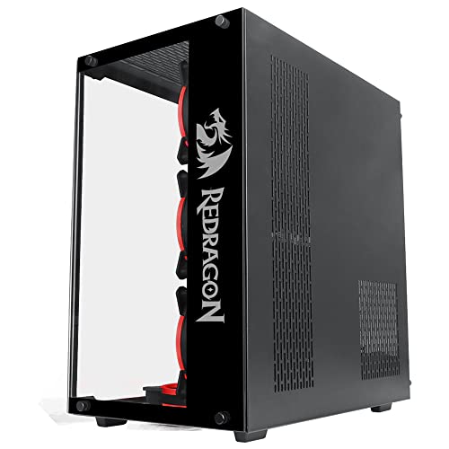 Gabinete Gamer Redragon Wideload Mid Tower Vidro Temperado Preto Sem Fonte Sem Fan - GC-802-1
