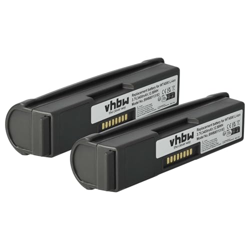 vhbw 2X batería Compatible con Symbol WT41N0, WT 4090OW escáner códigos de Barra, TPV (3400 mAh, 3,7 V, Li Ion)