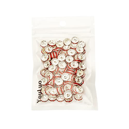 Youluo 100Pcs Rondelle Spacer Beads Bright Silver Plated Czech Rhinestone Loose Crystal Charm Beads For Jewelry Making Diy Bracelets Necklaces (Green, 4Mm) #TOP4