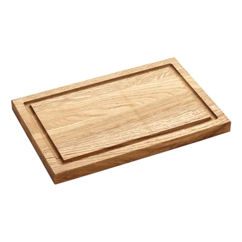 Holzschneidebrett rechteckig klein, Schneidebrett für die Küche, aus robuster Eiche, Maße: 30 x 20 x 2 cm | Holz-Leute