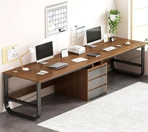 Scrivania Per Computer Per Due Persone Scrivania Da Gioco Per 2 Persone 200-240Cm Scrivania Doppia Postazione Con 3 Cassetti Per Soggiorno Ufficio C,240CM