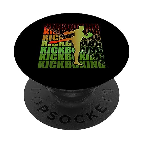 Kickboxer Martial Arts Kickboxing PopSockets Swappable PopGrip, Black