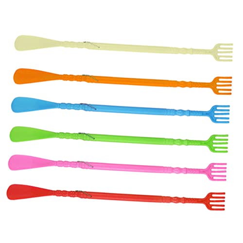 BESPORTBLE Calzador De Dos Extremos Multifuncional Rascador De Espalda, Plástico Resistente, Color Mixto, Juego De 6 Piezas, Herramienta Práctica Para Levantar Zapatos, Uso Casa y Vestidor