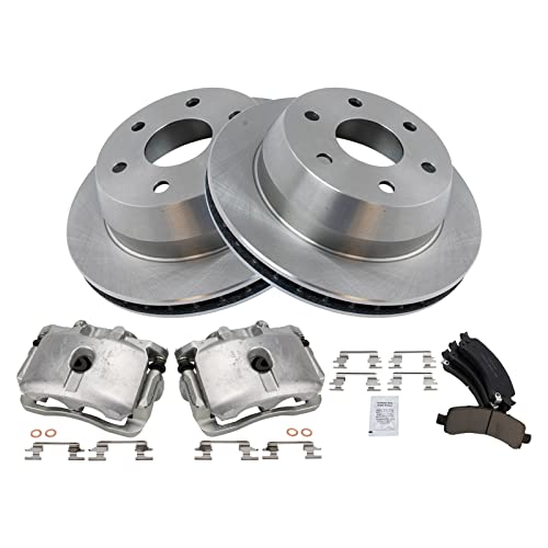 Image of TRQ Rear Brake Calipers Ceramic Pads Rotors