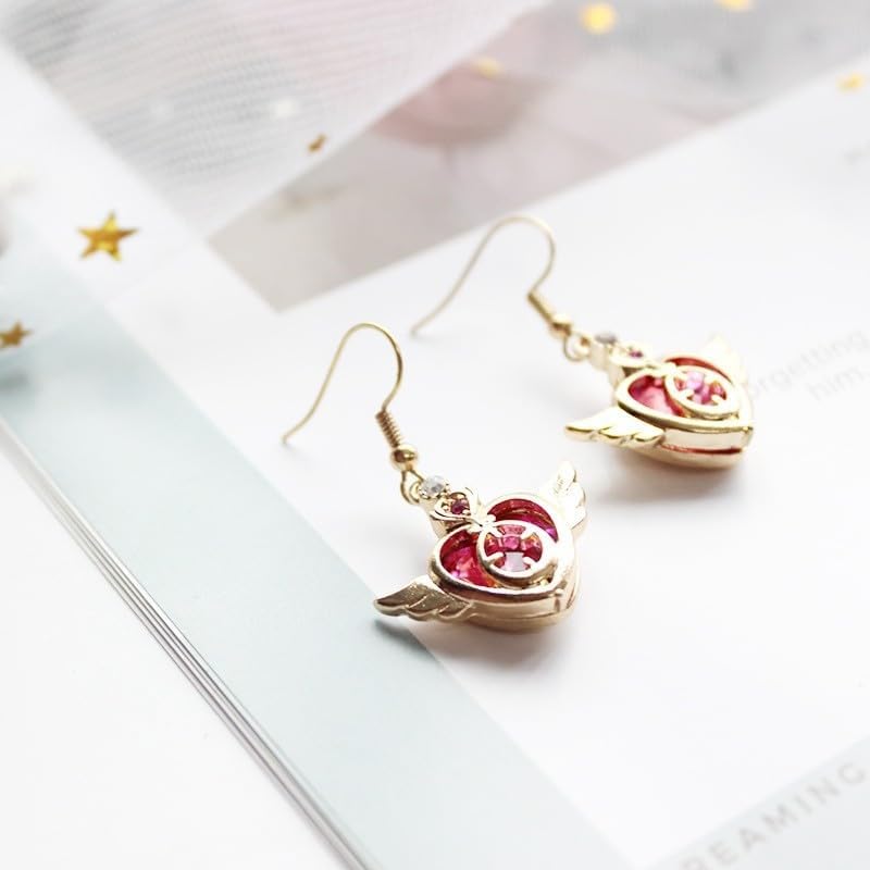 Lovely Heart and Crown Crystal Dangle Earrings - Sweet Cosplay Jewelry for Women - Image 7