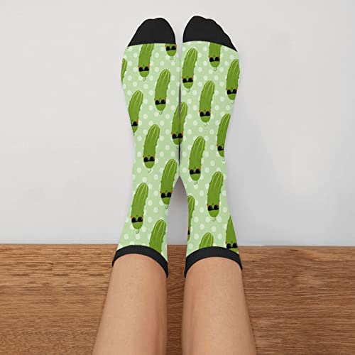 Yishow Cute Green Pickle Socks Men's Women's Novelty Crew Socks Funny Vegetable Socks #TOP2