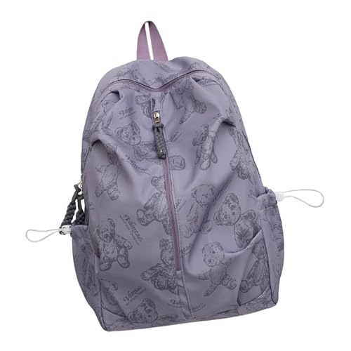 Mochila de nailon impermeable con oso japonés de gran capacidad y compartimento de portátil