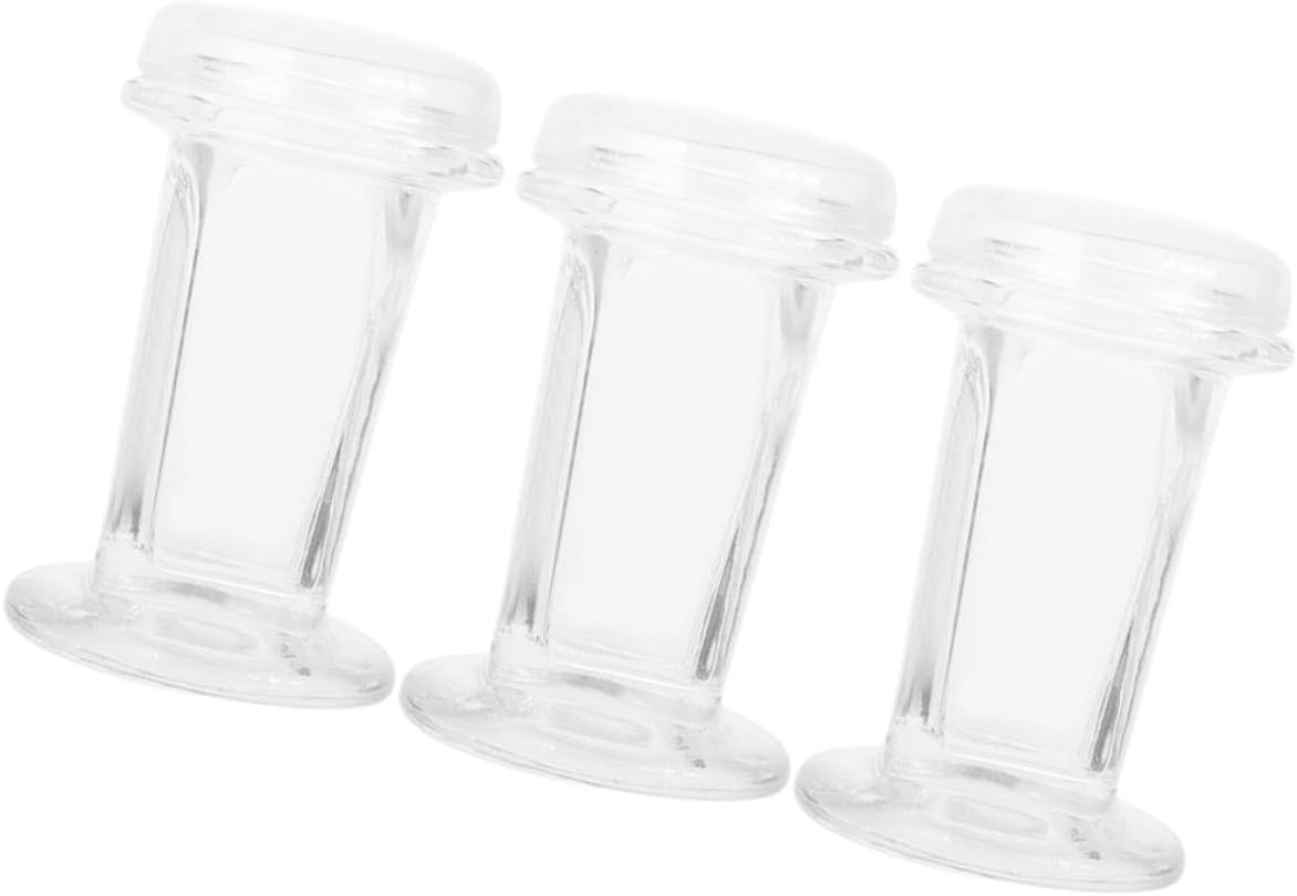GANAZONO 3pcs Wide Mouth Glass Staining Jars Lids Capacity for Biology Microscope Slides Work
