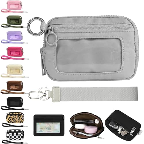 The Iris' Wallet 2nd Gen, The Iris' Wallet, The Iris Pouch Wristlet, Zippered Card Case with Id Window, Zip Card Case with ID Window (O)