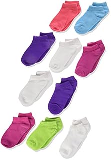 Hanes Girls' Toddler Low Cut Socks 10-Pack, assorted, 4-5 Year Old Shoe Size: